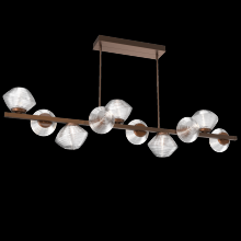 Hammerton PLB0089-T0-BB-C-001-L3 - Mesa 10pc Twisted Branch-Burnished Bronze-Clear Blown Glass-Threaded Rod Suspension-LED 3000K
