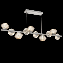 Hammerton PLB0089-T0-BS-A-001-L3 - Mesa 10pc Twisted Branch-Beige Silver-Amber Blown Glass-Threaded Rod Suspension-LED 3000K