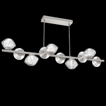 Hammerton PLB0089-T0-BS-C-001-L3 - Mesa 10pc Twisted Branch-Beige Silver-Clear Blown Glass-Threaded Rod Suspension-LED 3000K