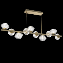 Hammerton PLB0089-T0-GB-C-001-L1 - Mesa 10pc Twisted Branch-Gilded Brass-Clear Blown Glass-Threaded Rod Suspension-LED 2700K