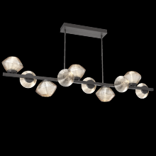 Hammerton PLB0089-T0-GP-A-001-L3 - Mesa 10pc Twisted Branch-Graphite-Amber Blown Glass-Threaded Rod Suspension-LED 3000K