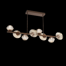 Hammerton PLB0089-T8-BB-A-001-L3 - Mesa 8pc Twisted Branch-Burnished Bronze-Amber Blown Glass-Threaded Rod Suspension-LED 3000K