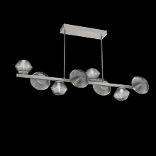 Hammerton PLB0089-T8-BS-S-001-L3 - Mesa 8pc Twisted Branch-Beige Silver-Smoke Blown Glass-Threaded Rod Suspension-LED 3000K