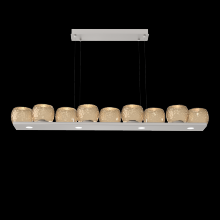 Hammerton PLB0091-0C-BS-B-CA1-L3 - Vessel 59-inch Platform Linear-Beige Silver-Bronze Blown Glass-Stainless Cable-LED 3000K