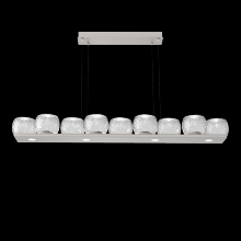 Hammerton PLB0091-0C-BS-C-CA1-L1 - Vessel 59-inch Platform Linear-Beige Silver-Clear Blown Glass-Stainless Cable-LED 2700K