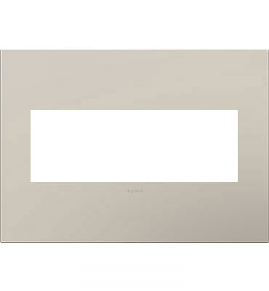 Adorne® Greige Three-Gang Screwless Wall Plate