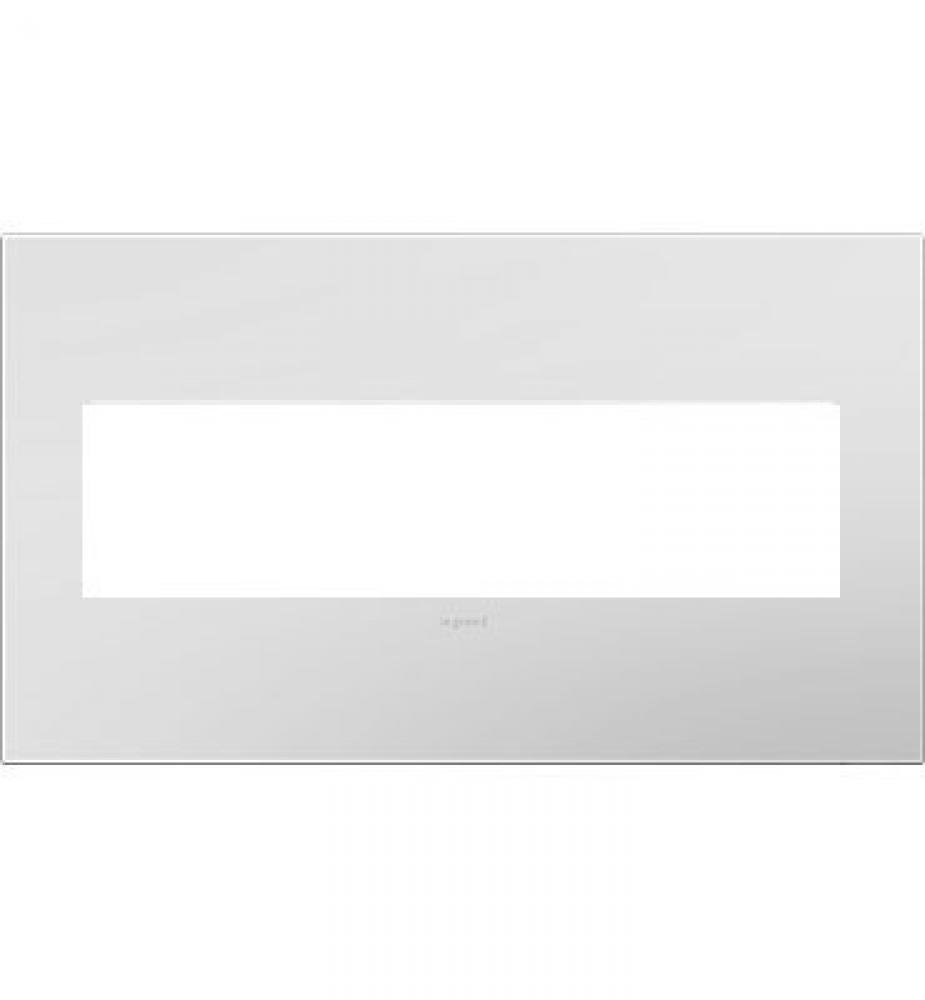 Adorne® Powder White Four-Gang Screwless Wall Plate with Microban®