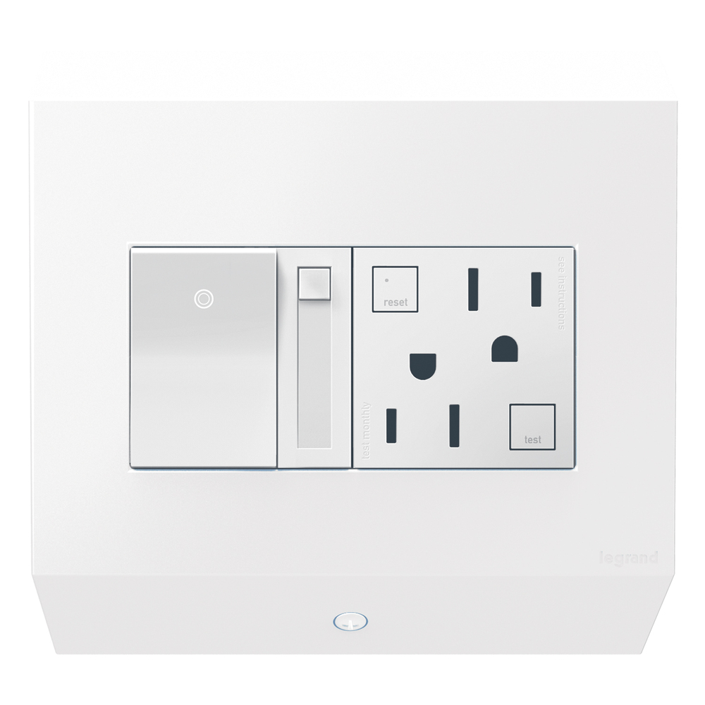 Control Box with Paddle Dimmer and 15A GFCI