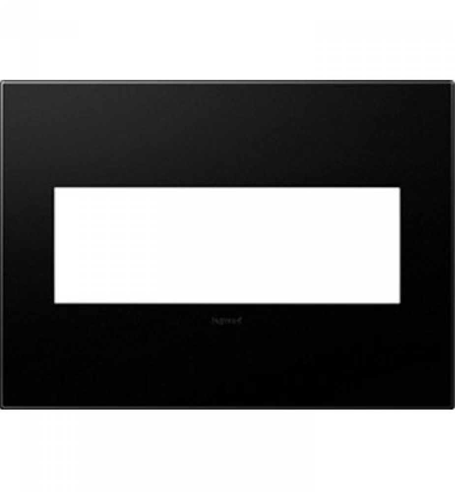 Adorne® Graphite Three-Gang Screwless Wall Plate with Microban®