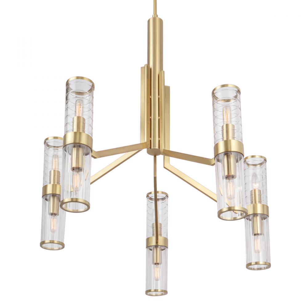 Stripe Chandelier - Satin Brass