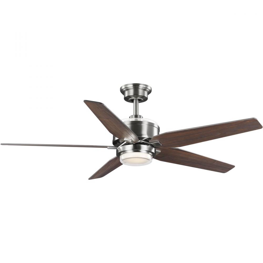 Byars 54&#34; 5-Blade Integrated LED Indoor Brushed Nickel Transitional Ceiling Fan with Light Kit a