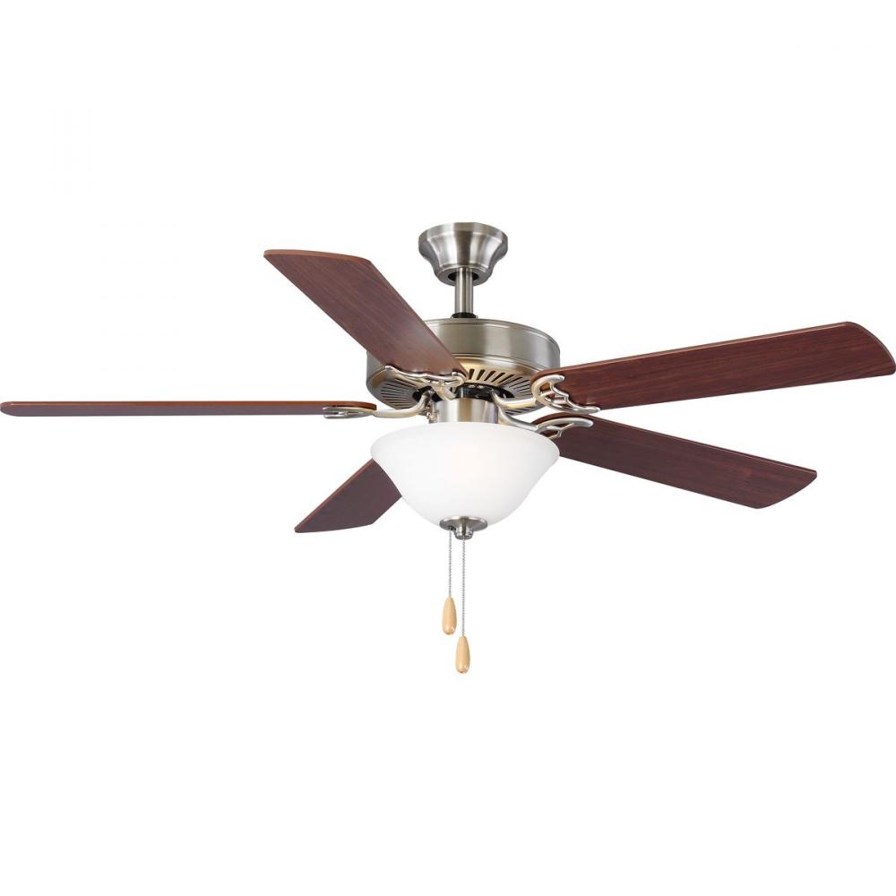 AirPro Collection 52&#34; Five-Blade Ceiling fan with White Etched Light Kit
