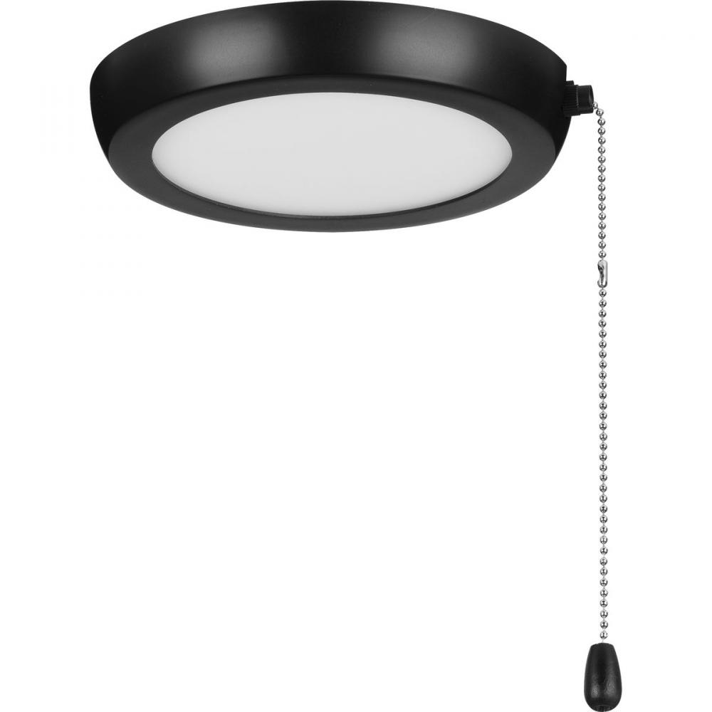 AirPro 7&#34; 1-Light Matte Black Edgelit Transitional Ceiling Fan Light Kit and Opal Shade