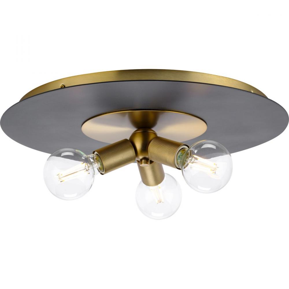 Trimble Collection Three-Light Brushed Bronze 18&#34; Flush Mount