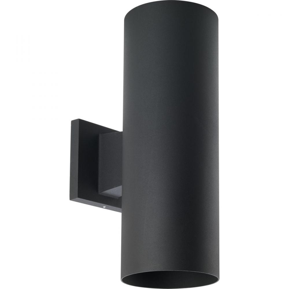 5&#34; Outdoor Up/Down Wall Cylinder Two-Light Modern Black Outdoor Wall Lantern with Top Lense