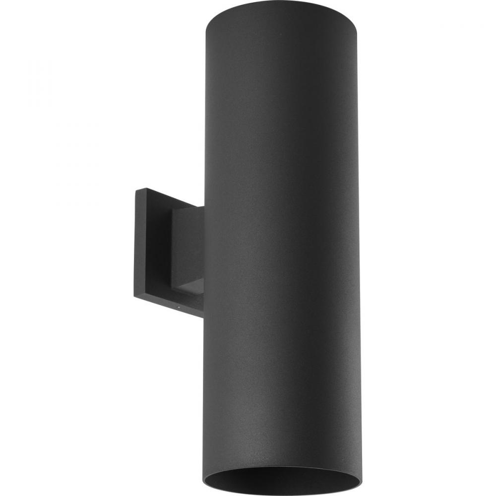 6&#34; Outdoor Up/Down Wall Cylinder Two-Light Modern Black Outdoor Wall Lantern with Top Lense