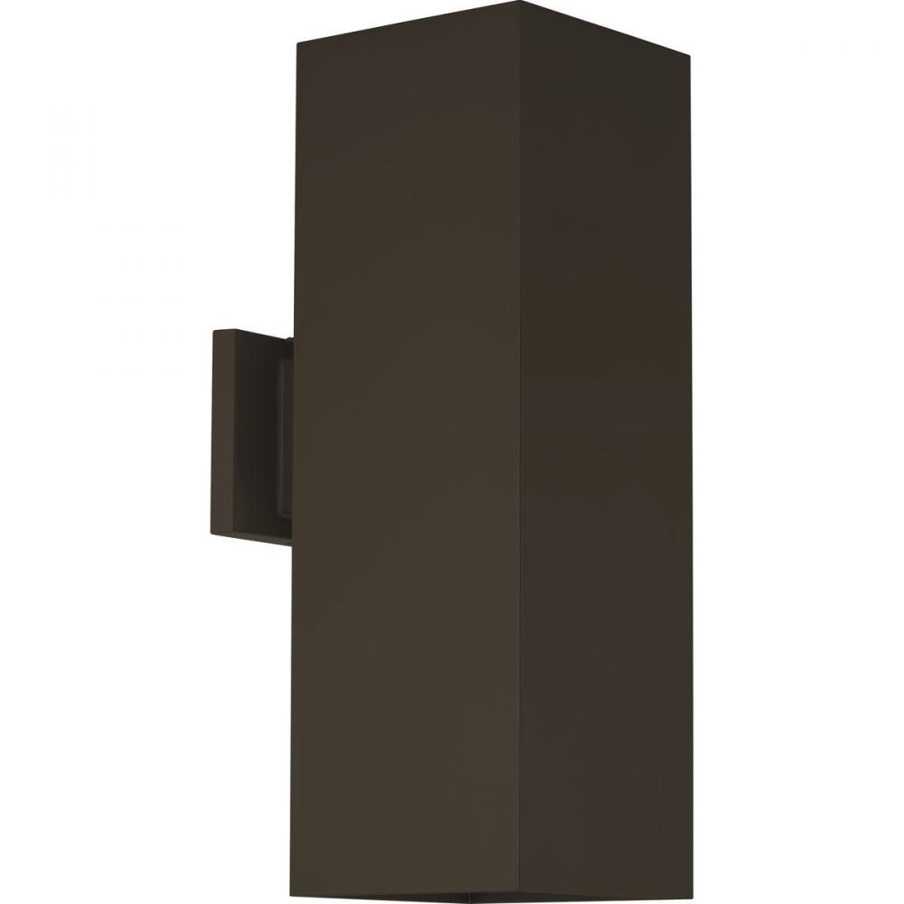 6&#34; Square Up/Down Wall Lantern Two-Light Modern Antique Bronze Outdoor Wall Lantern with Top Len