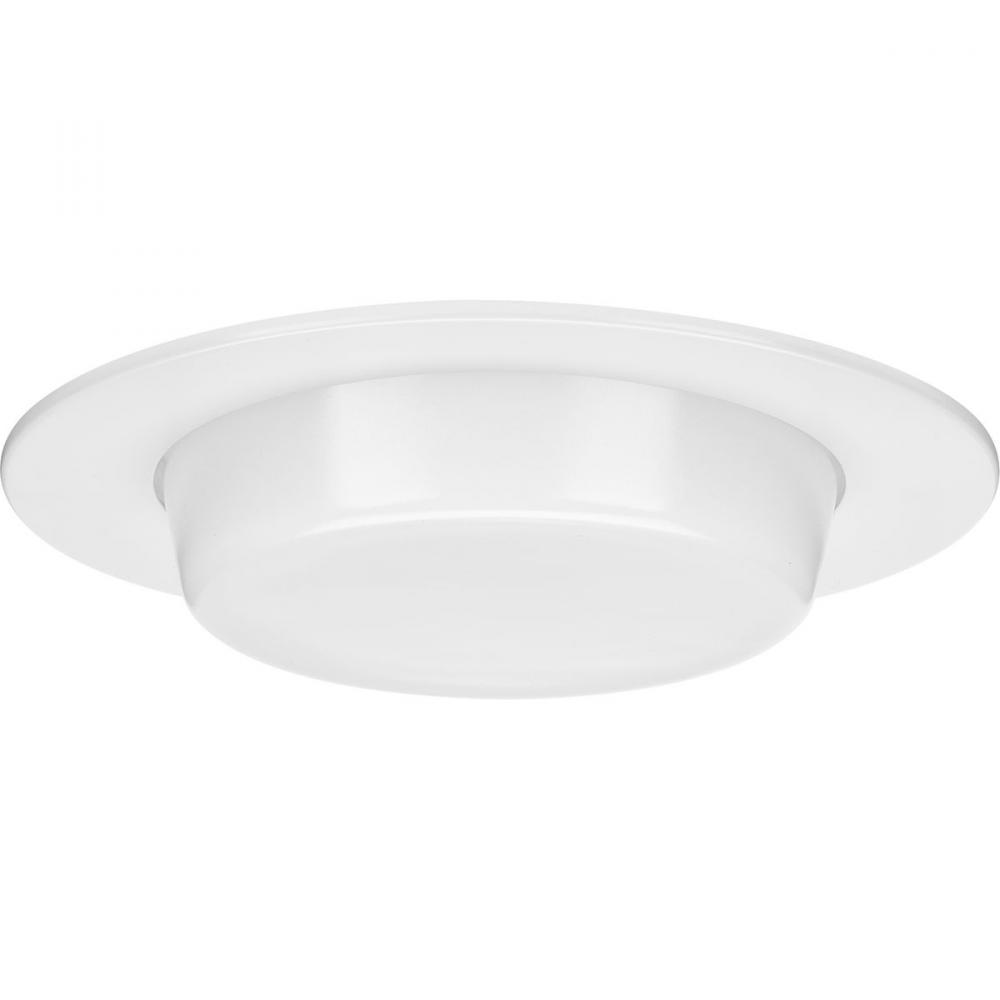 6&#34; Satin White Recessed Drop Lensed Shower Trim with Frosted Glass Diffuser for 6&#34; Housing (
