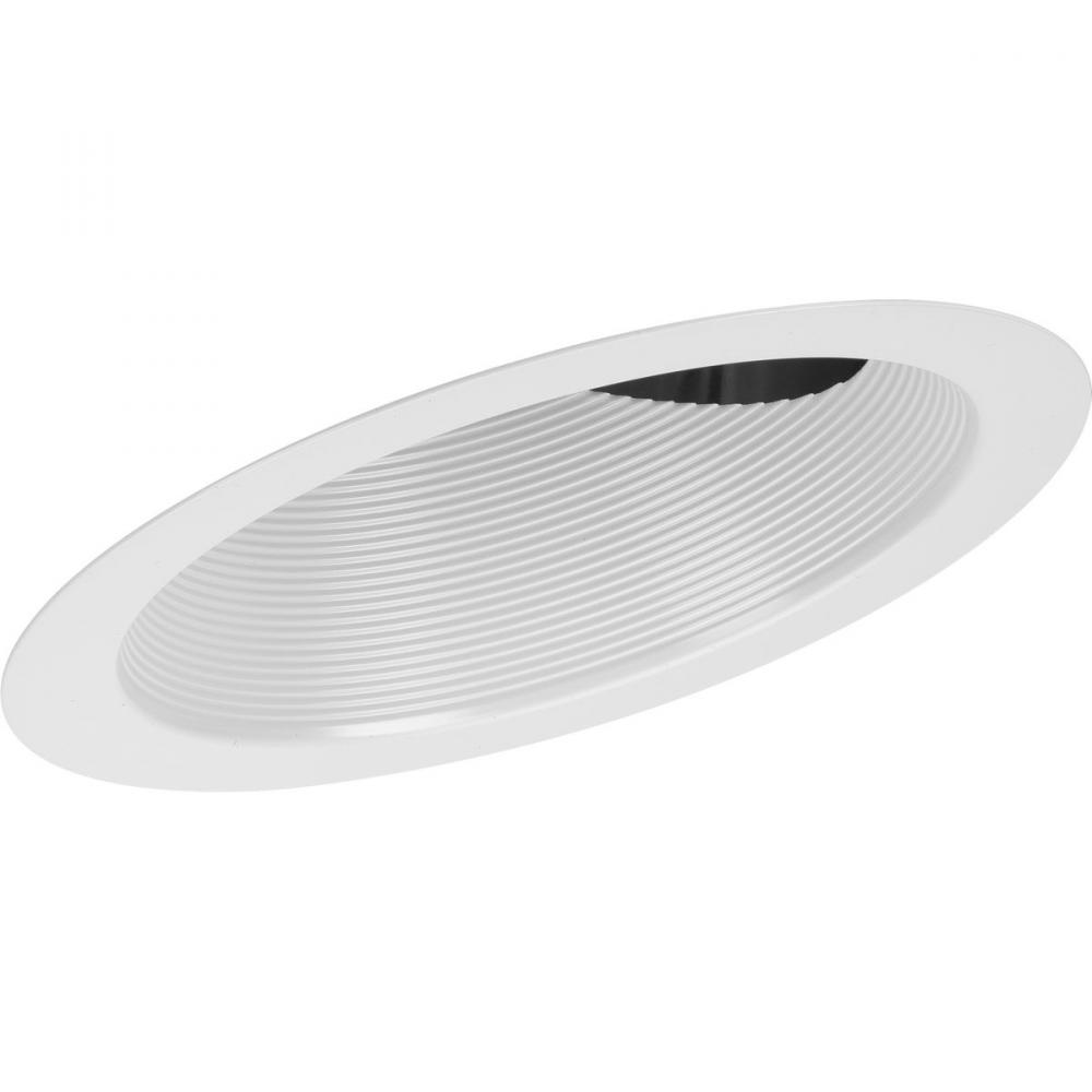 6&#34; Satin White Recessed Sloped Ceiling Step Baffle Trim for 6&#34; Housing (P605A Series)