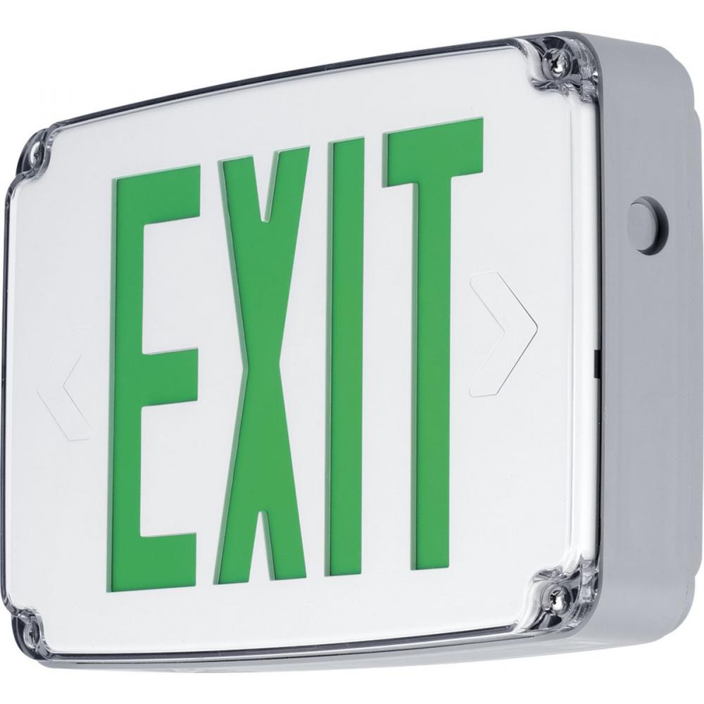 Wet Location LED Emergency Exit Sign Single Face Green Letter