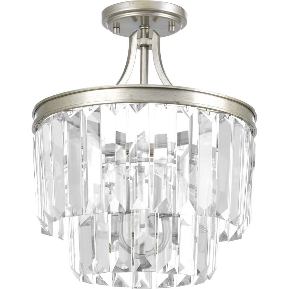 Glimmer Collection Three-Light 15-1/2&#34; Semi-Flush Convertible