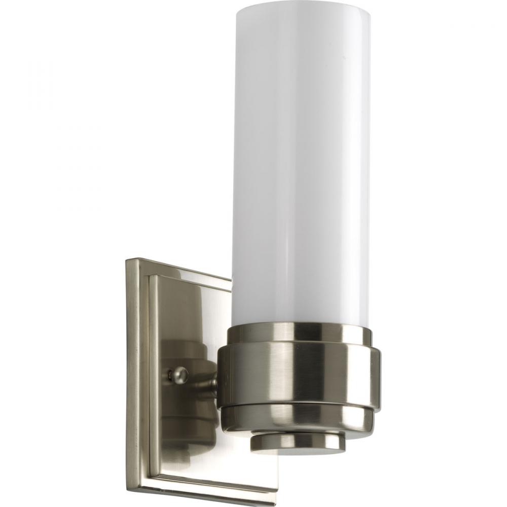 One Light Brushed Nickel Bathroom Sconce