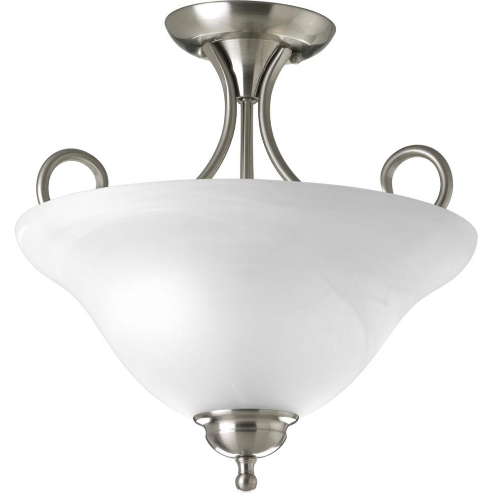 Two-Light 13-1/4&#34; Semi-Flush