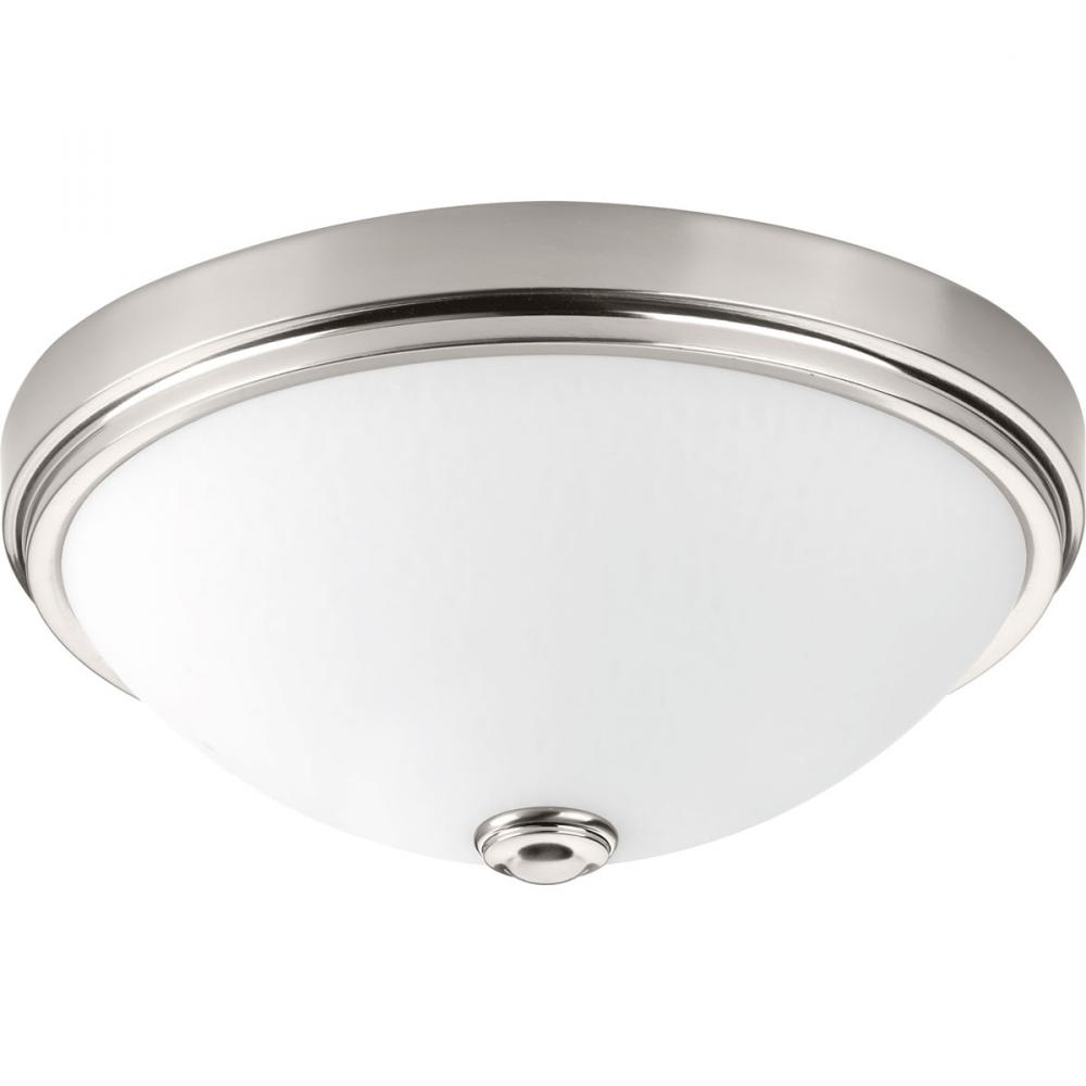 One-Light 13&#34; LED Linen Glass Flush Mount