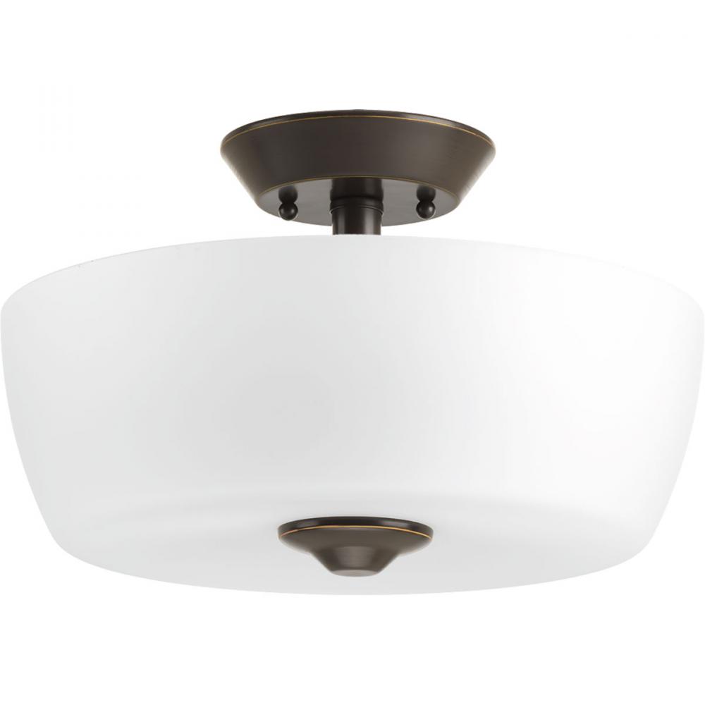 Leap Collection Two-Light 14&#34; Semi-Flush Mount