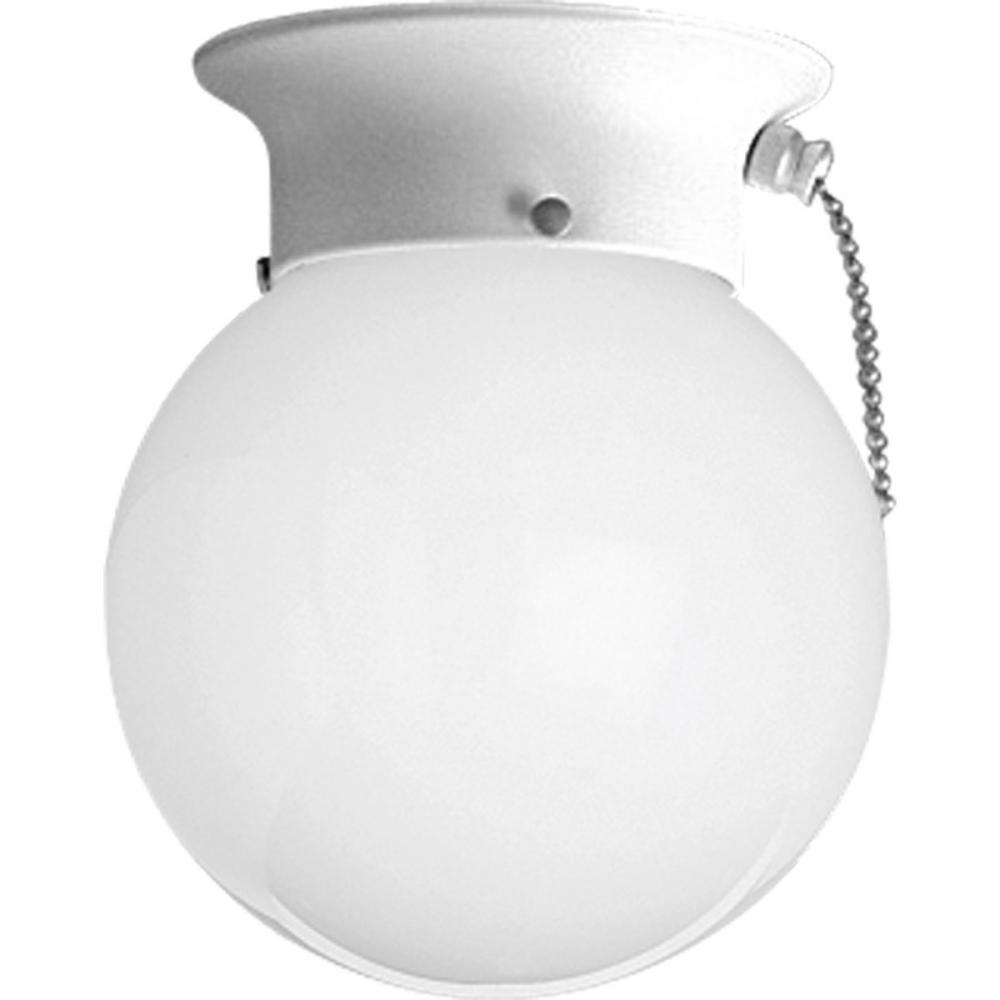 One-Light Glass Globe 6&#34; Close-to-Ceiling