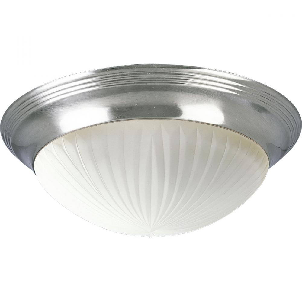 Two Light Brushed Nickel Bowl Flush Mount