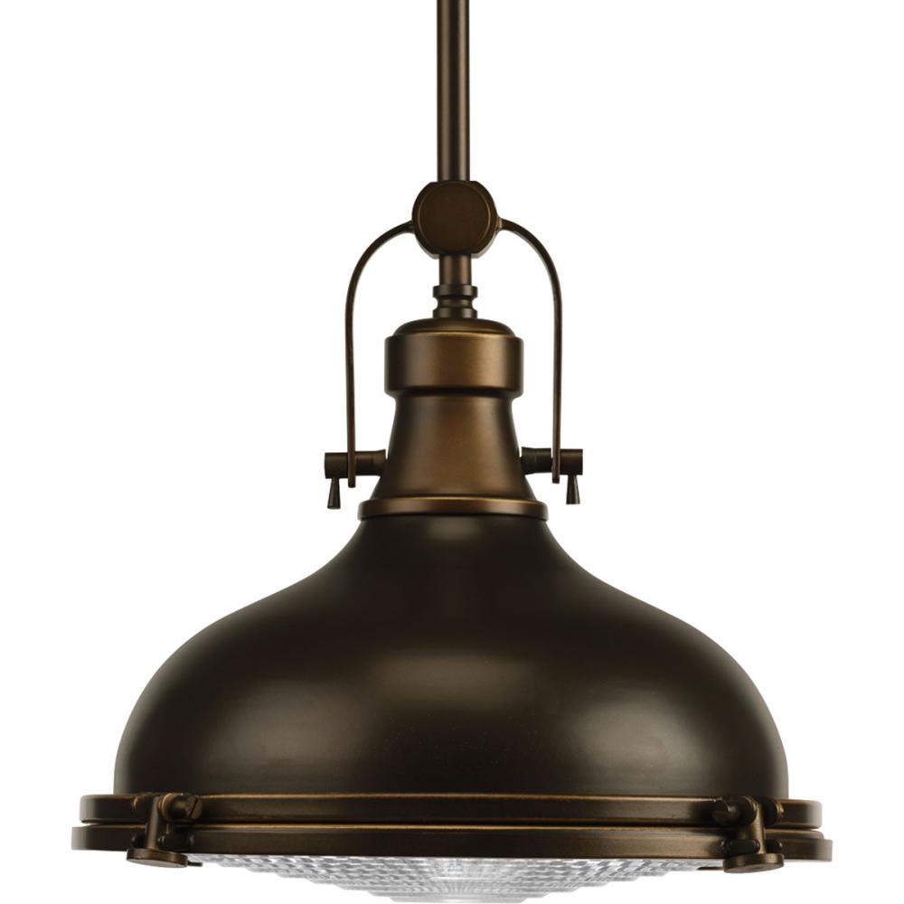 Fresnel Lens LED Collection Oil Rubbed Bronze Clear Fresnel Glass Coastal Pendant Light