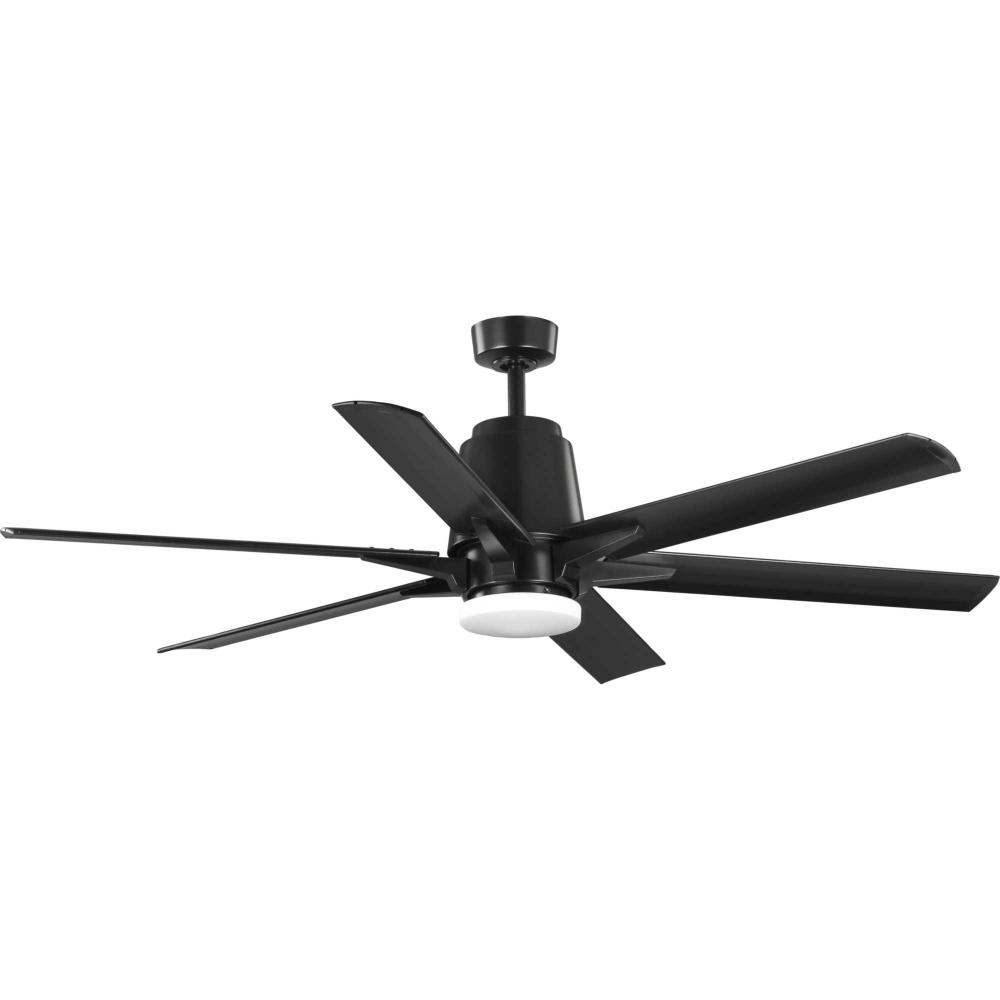 Arlo Collection 60&#34; Indoor/Outdoor Six-Blade Black Ceiling Fan