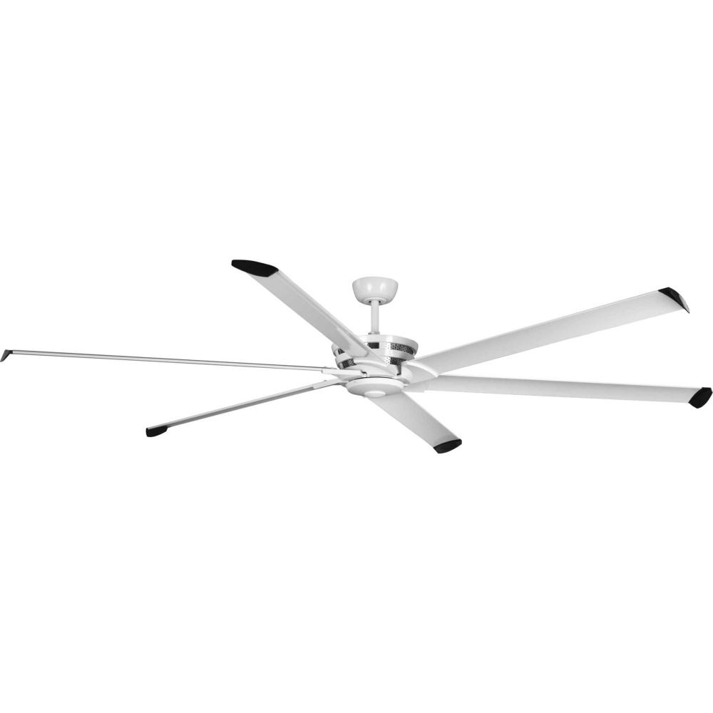 Huff Collection Indoor/Outdoor 96&#34; Six-Blade  Satin White Ceiling Fan