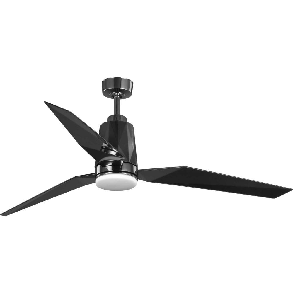 Bixby Collection 60&#34; Indoor/Outdoor Three-Blade Black Chrome Ceiling Fan