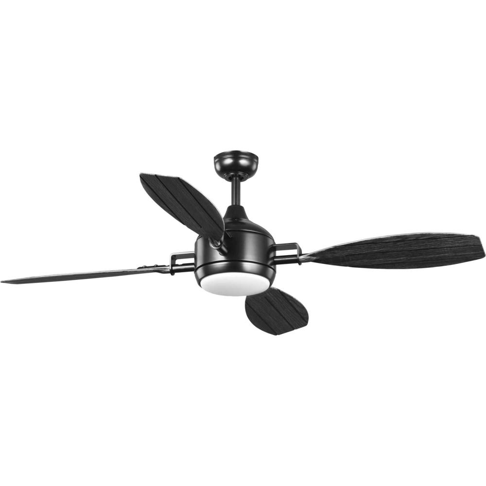 Rudder Collection Indoor/Outdoor 56&#34; Four-Blade  Black Ceiling Fan