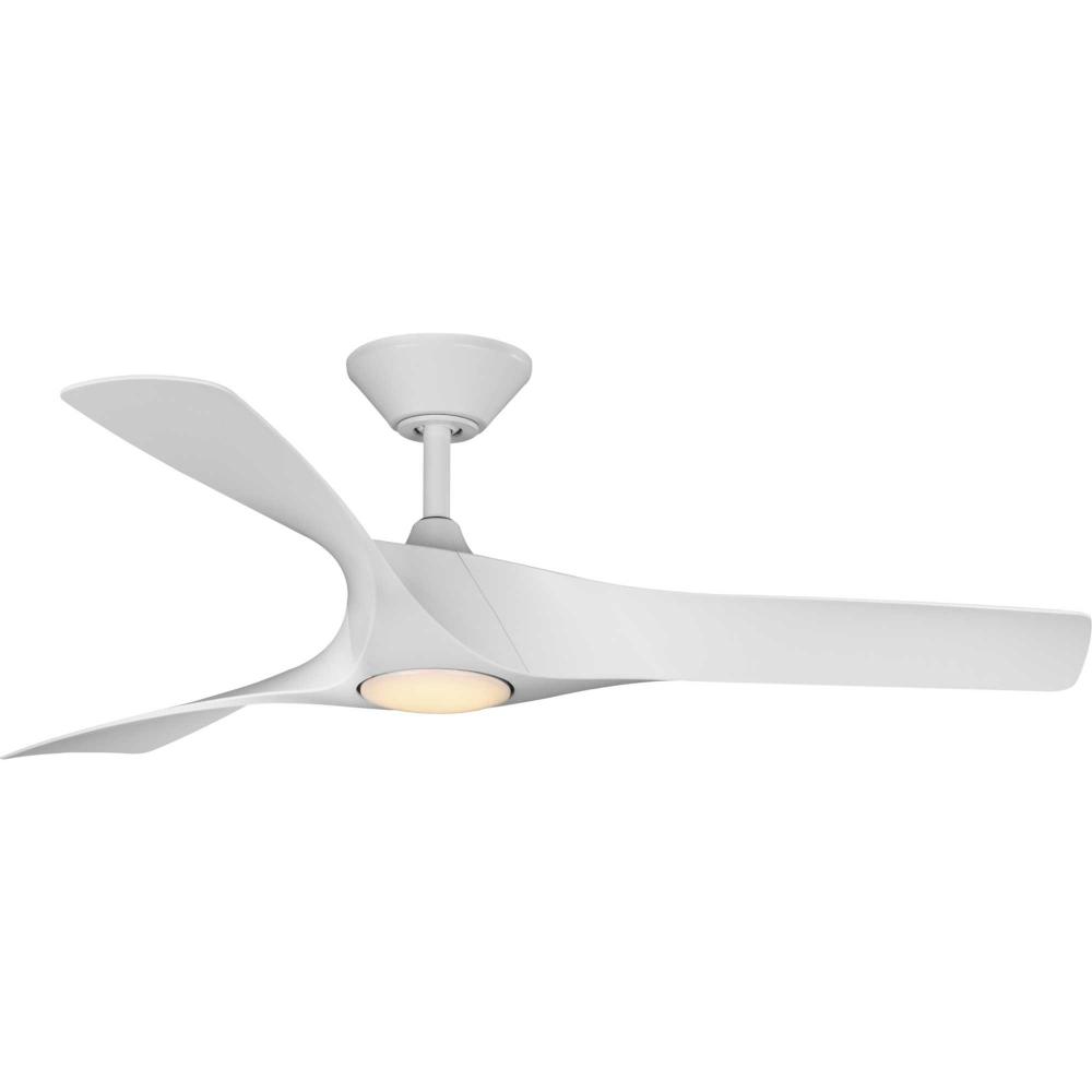 Ryne Collection 52&#34; 3-Blade Matte White LED Transitional Indoor/Outdoor DC Ceiling Fan
