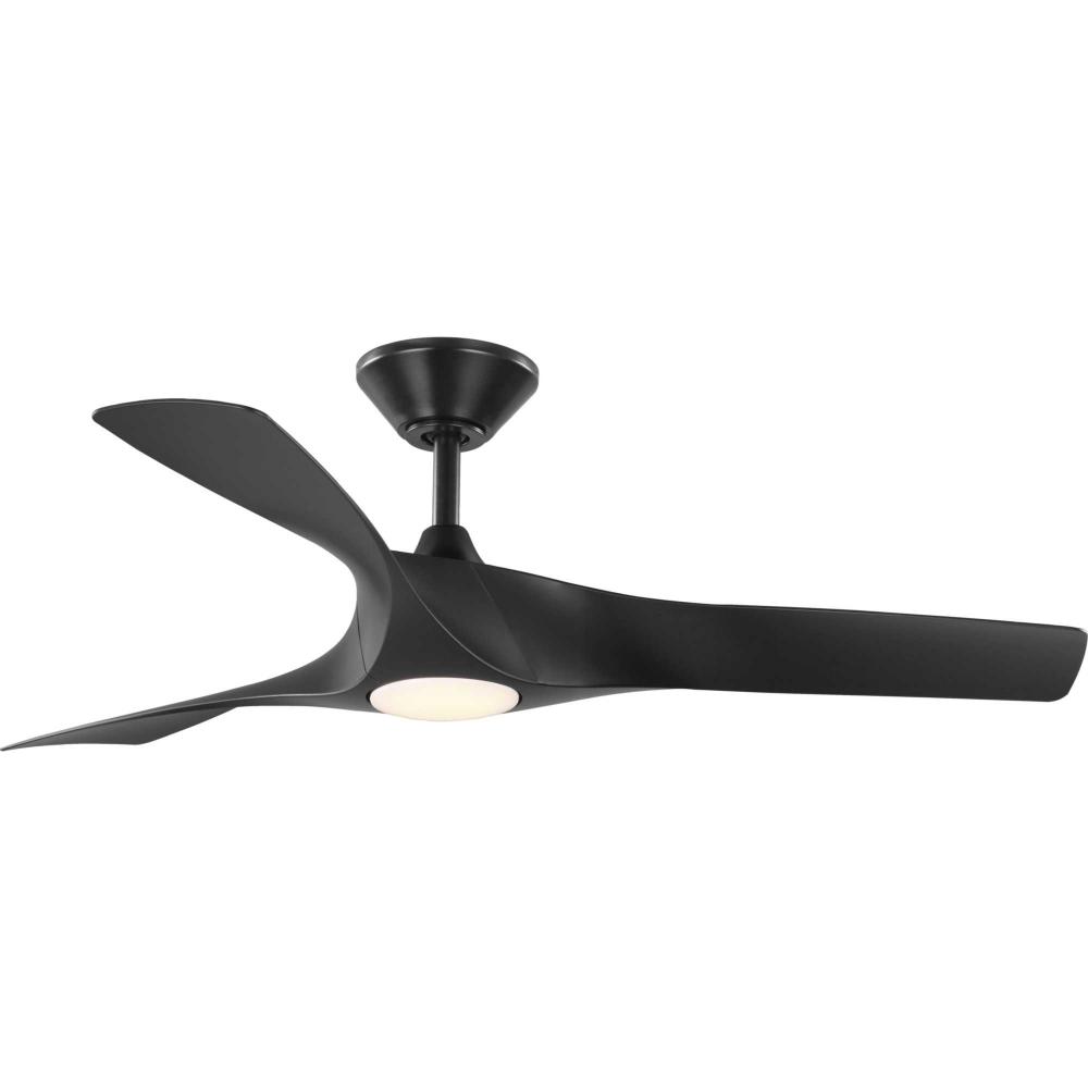 Ryne Collection 52&#34; 3-Blade Matte Black LED Transitional Indoor/Outdoor DC Ceiling Fan