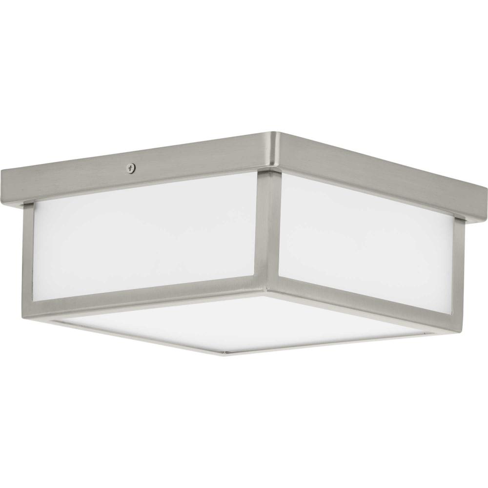 Box LED Brushed Nickel One-Light 10&#34; LED Flush Mount