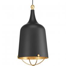 Progress P500098-031 - Era Collection One-Light Matte Black and Gold Global Pendant Light