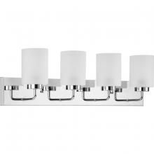 Progress P300330-015 - Merry Collection Four-Light Polished Chrome and Etched Glass Transitional Style Bath Vanity Wall Lig