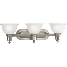 Progress P3163-09 - Madison Collection Three-Light Brushed Nickel Etched Glass Traditional Bath Vanity Light