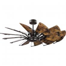 Progress P250065-129 - Springer Collection 52-Inch 12-Blade Architectural Bronze DC Motor Farmhouse Windmill Ceiling Fan