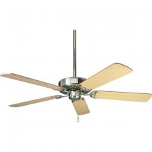 Progress P250066-009 - AirPro 52-Inch Brushed Nickel 5-Blade AC Motor Traditional Ceiling Fan
