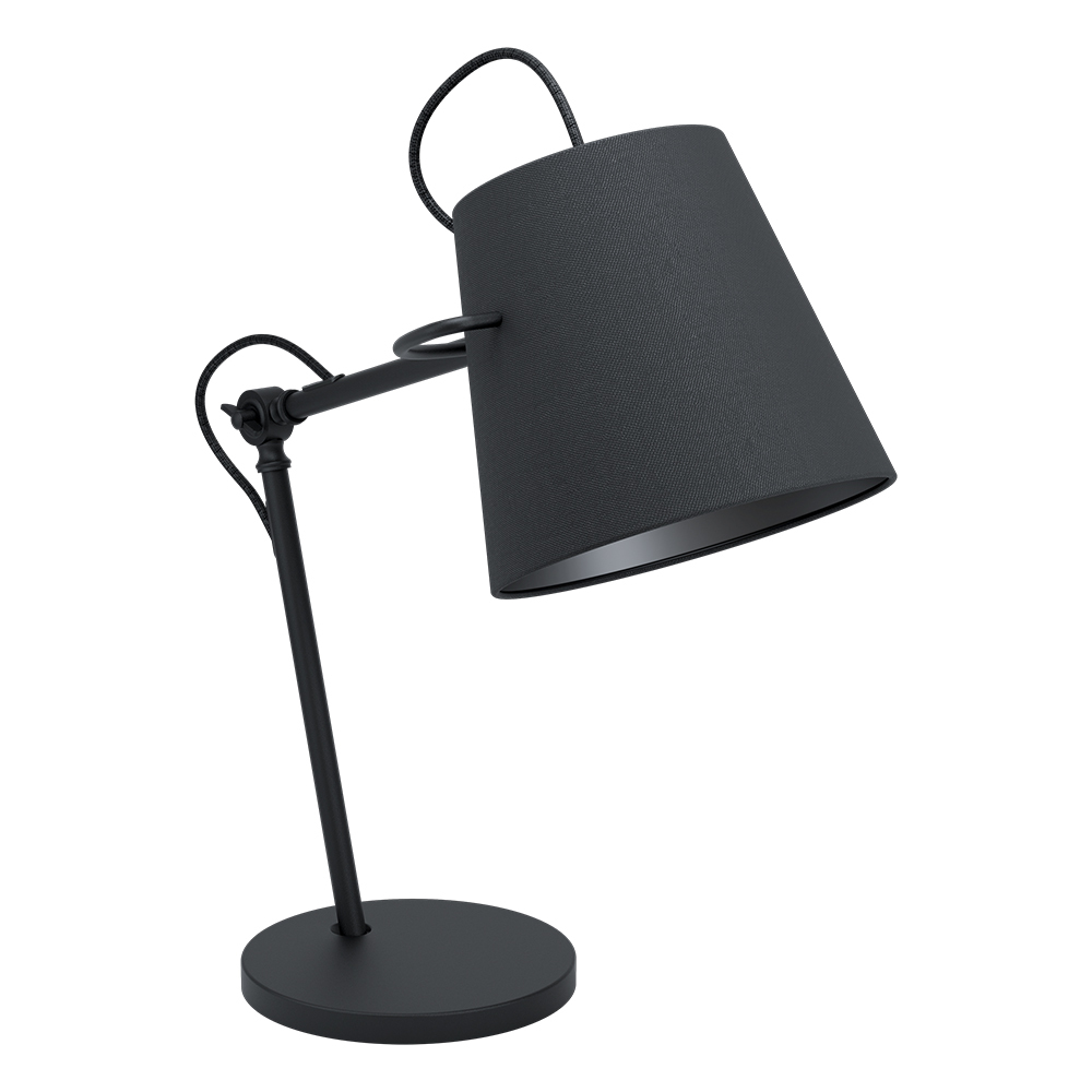 Granadillos - Desk Lamp black Finish Black Fabric Shade 1-60W