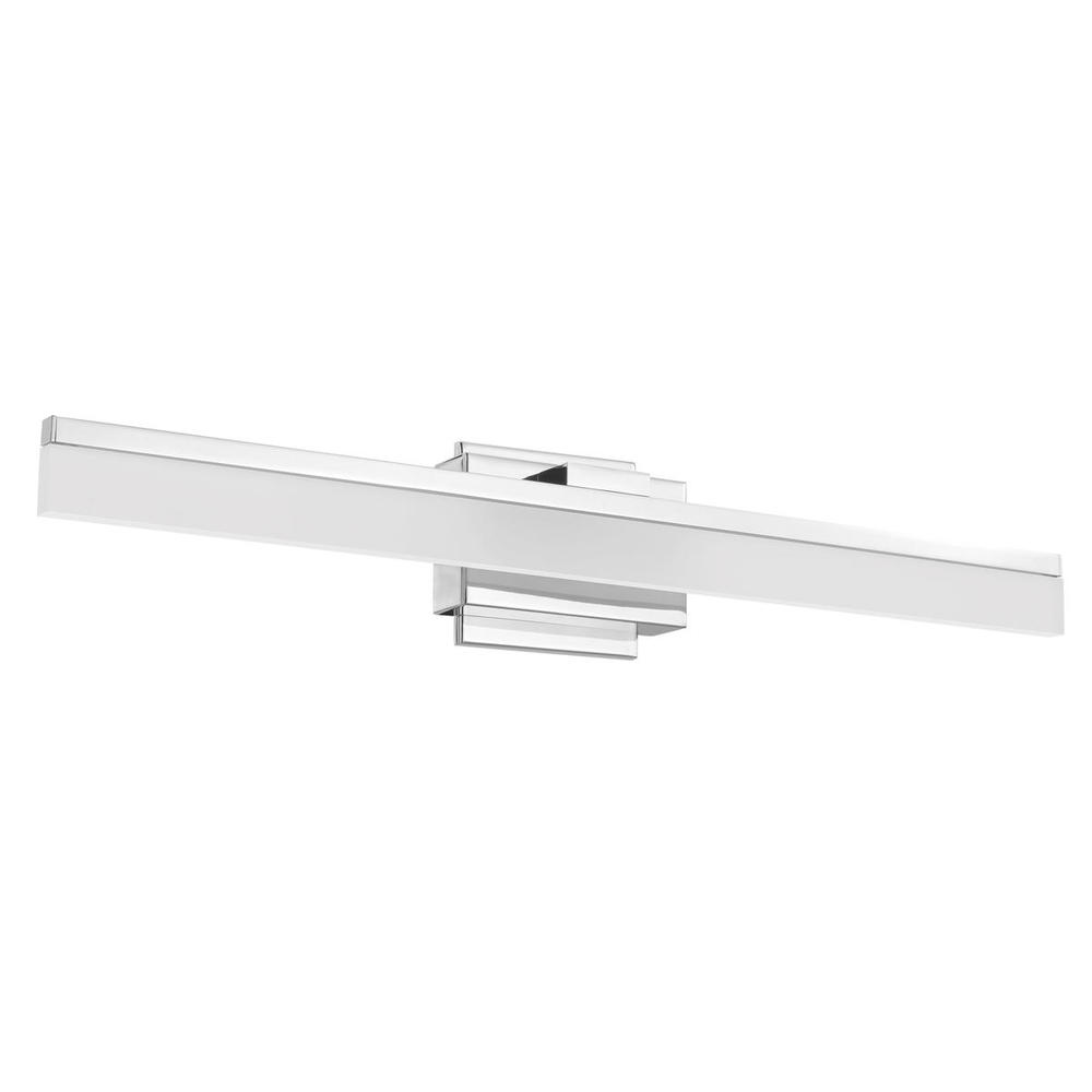 1x11W LED Bath/Vanity Light With Chrome Finish and Satin Acrylic Shade