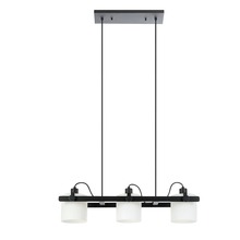 Eglo 204941A - 3 LT Island Pendant With Black Finish and White Glass (Like the hornwood)