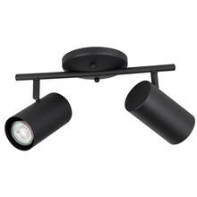 Eglo 205135A - 2 LT Fixed Track Light Structured Black Finish Metal Cylinder Shades 2x10W
