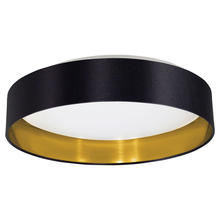 Eglo 31622A - 1x18W LED Ceiling Light With Black & Gold Finish & White Plastic Diffuser