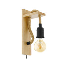 Eglo 43197A - Rampside - Open Bulb Wall Light Natural Wood 1x60W